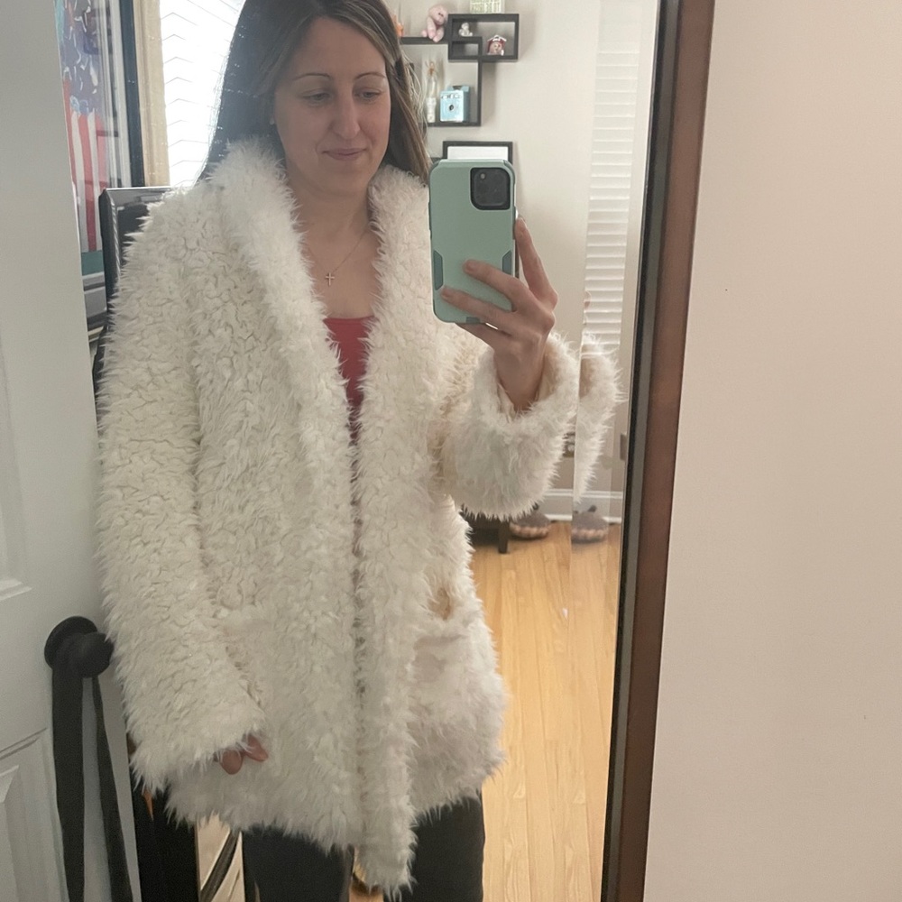Aerie Shaggy Faux Fur Coat Jacket